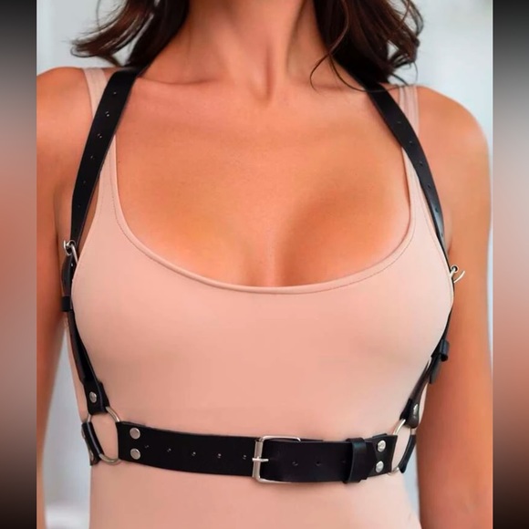 Black O Ring Minimalistic Harness Belt New - Picture 4 of 4